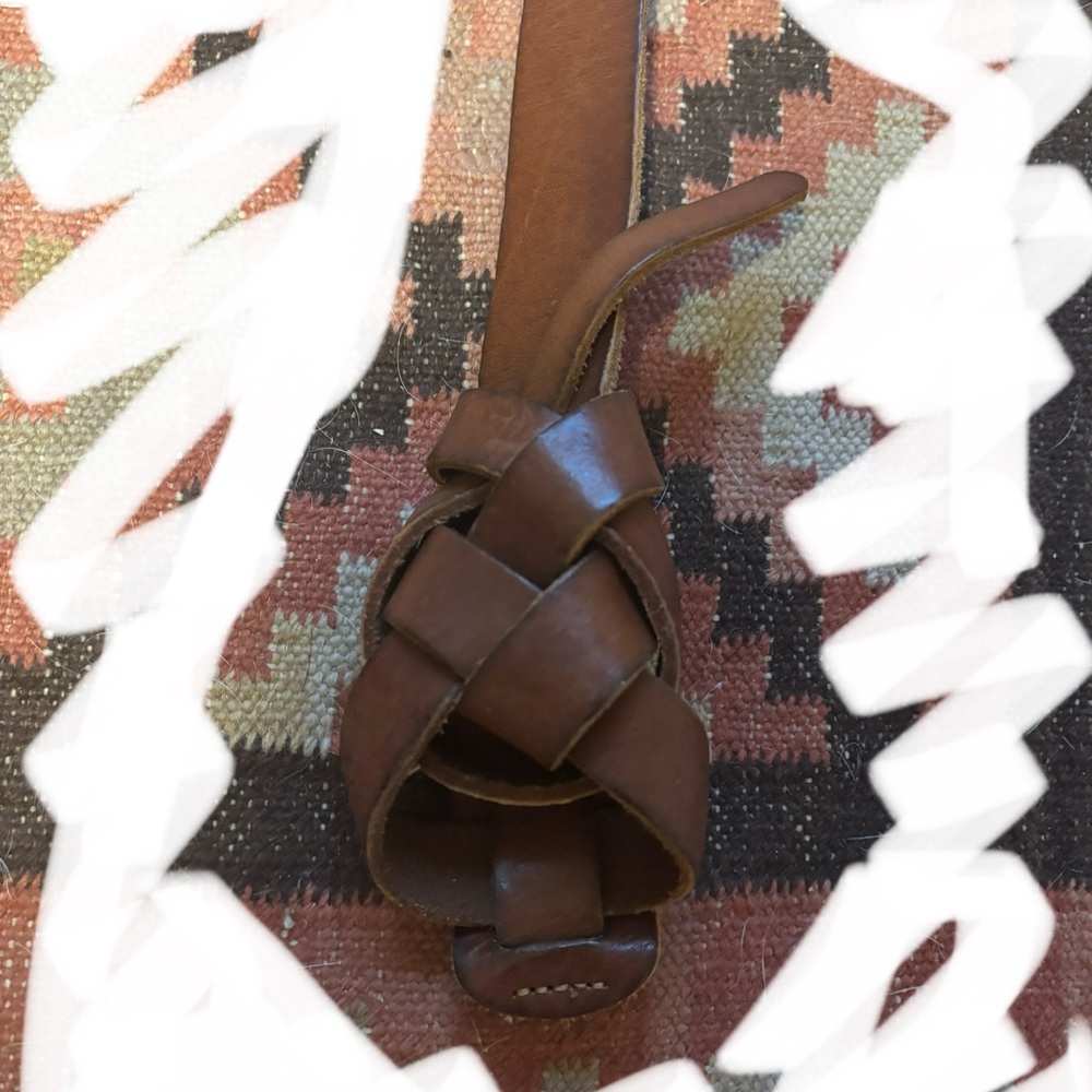 Genuine Leather Brown Braided Women's Belt